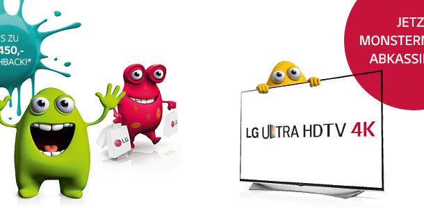 LG Cashback Aktion: Bis zu 450 EUR bei LG UHD TV-Geräte sparen